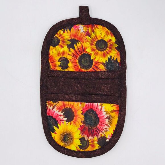 Oven Mitt Finger Hotpad, and Square Potholder Baking Gift Set, Sunflower Cottage - Picture 4 of 8